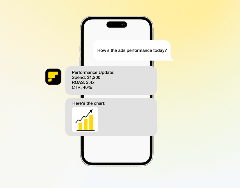 AI-generated ecommerce ad creative example for ai data chat agent - automated marketing visual for social media campaigns